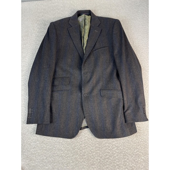 Ted Baker Blazer Mens 42R Gray Wool Striped Endurance Two Button Sport Coat